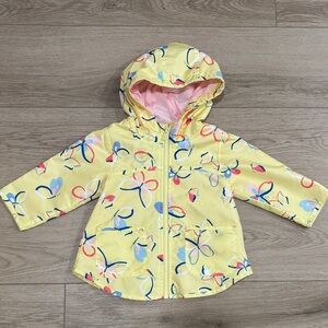 Carters Yellow Butterfly Print lightweight Jacket Coat size 12 months
